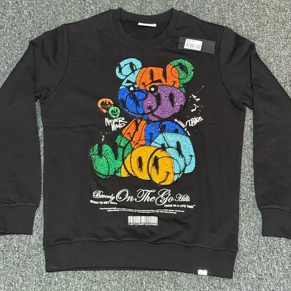 New Left Point Sweatshirt Bear in Emotions *Size L